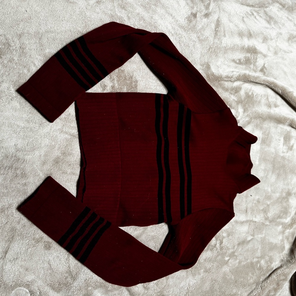 Red and Black Striped Sweater